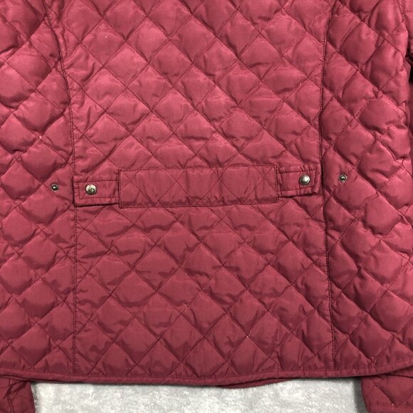 Eddie Bauer Jacket Womens Size Medium Red Goose Down Feathers Quilted Outdoor - Picture 11 of 11